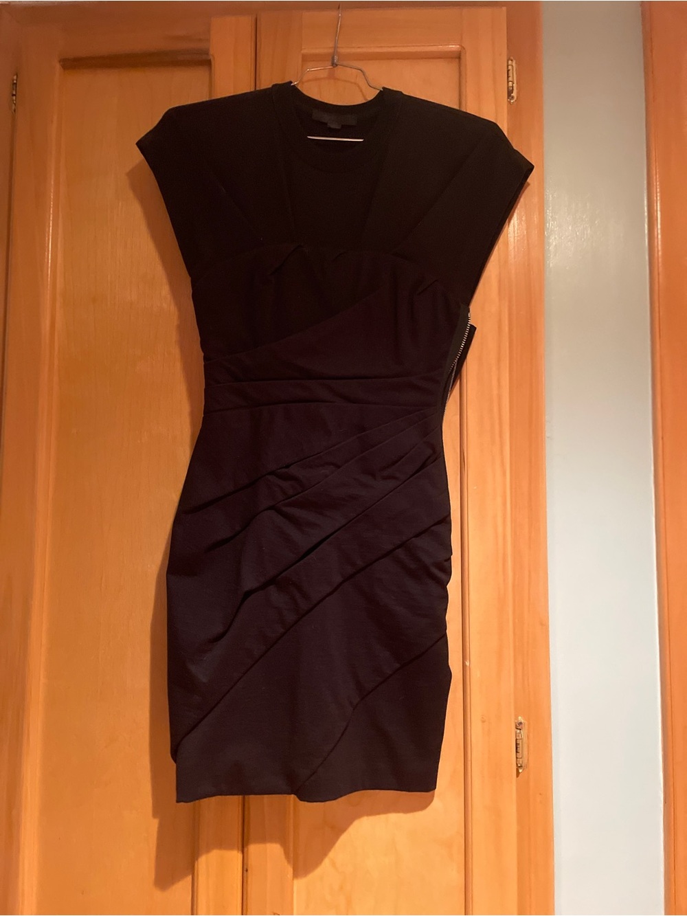 Alexander Wang Black Cap-Sleeve Bodycon Mini Dress